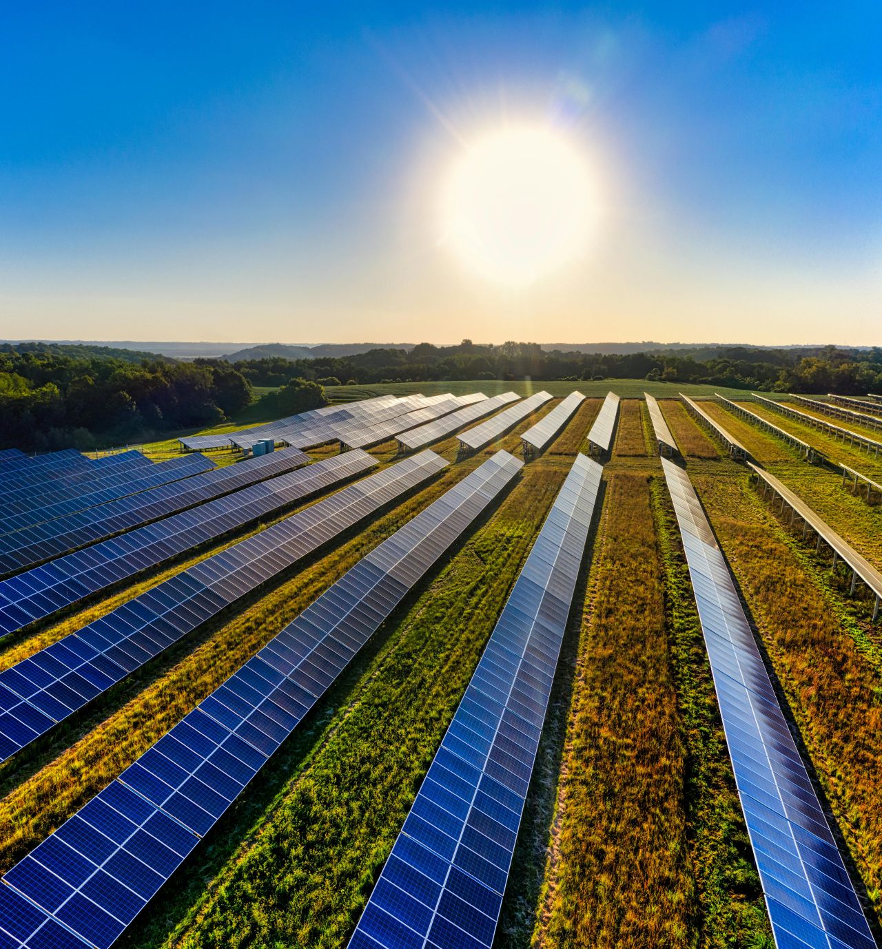 Planta solar fotovoltaica con paneles alineados y mantenimiento técnico para garantizar eficiencia y seguridad.